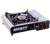 Cocina portátil de gas con 1 quemador de acero inoxidable y maletín