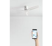 Wind calm natural wood - ventilador de techo 40w ø132 cm silencioso 100% madera con wifi y mando a distancia