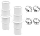 Adaptador de conector de manguera para piscina de 1-1/4 o 1-1/2 pulgadas, piezas adaptadoras portátiles con 4 abrazaderas de manguera