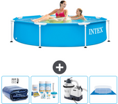 Paquete de piscina - intex - alrededor - 244x244x51 cm + accesorios cb59