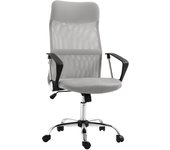 Silla de oficina homcom malla gris claro 63x65x119 cm 921-394v00lg