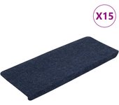 Alfombrilla autoadhesiva de escalera 15 piezas | alfombras de escalera | tapetes de escalera azul 65x24,5x3,5 cm cfw65026