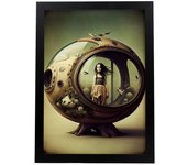 Nacnic poster proteccion en estilo surrealismo cinematográfico ilustraciones y grabados de historieta abstracta y artística para a3 marco negro