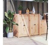 Puertas de cocina exterior 2pzs 50x9x82cm madera maciza de pino
