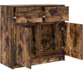 Aparador | aparador de comedor | armario de cocina con cajón roble ahumado 80x34x76 cm madera ingeniería cfw42248