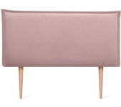 Dhome cabecero de lino natural liso con ribete y patas cabezal tapizado cama dormitorio moderno top trending (rosa palo, 105cm)