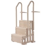 Vevor escalera piscina plástico 2 rampas, 3 escalones antideslizantes, capacidad 181,4 kg, para piscinas enterradas fuera suelo 91,4-122 cm, terraza