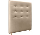 Dhome cabecero capitoné hasta el suelo cabezal 8cm tapizado polipiel para cama dormitorio (105cm, champán)