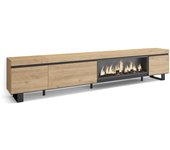 Amueblate online, mueble tv, televisión, muebles de salón, almacenaje, para tv gran formato, chimenea eléctrica, diseño industrial, roble