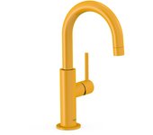 Tres 26290403tam study grifo monomando con maneta lateral para lavabo color ámbar