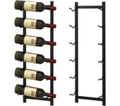 Costway botellero de pared para 6/9/12 vinos, soporte metal inoxidable para botellas de vino, estante de vino de pared, almacenaje de botellas de vino