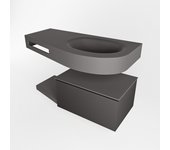 Mondiaz riva 100cm mueble bajo para con lavabo con repisa dark grey con 1 cajón. lavabo derecho 1 orificio dark grey