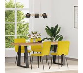 Pack 4 uds sillas de comedor | silla de cocina terciopelo amarillo cfw42443