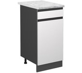 Vicco mueble bajo de cocina r-line, blanco, 40 cm et mármol