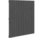 Cabecero de cama de pared madera maciza pino gris 95,5x3x110 cm
