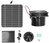 Ventilador de extracción con energía solar monocristalino de 50 w, 12 v, kit de ventilador con panel solar de 6,5 pulgadas con soporte de red prot