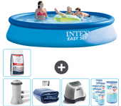 Paquete de piscina - intex - alrededor - 396x396x84 cm + accesorios cb56