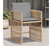Vidaxl sillones jardín con cojines 4 uds ratán sintético beige mezcla