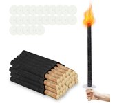 Antorcha de jardín, lámpara de aceite para exterior, juego de 25, 42 cm, 45 min