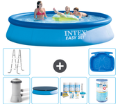 Paquete de piscina - intex - alrededor - 396x396x84 cm + accesorios a1089