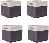 Contenedor de almacenamiento de tela, contenedor de almacenamiento plegable de 4 piezas organizador de armario con paneles y asas extraíbles 28 litros