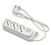 Multisocket 3 sockets schuko italian/german 2p+t 16a cable 1,5m plug italian std. 2p+t 16a with switch linea retail fanton 47460