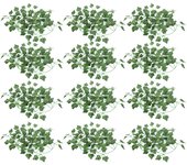 12 piezas de hojas verdes de ratán de plástico para decoración de bricolaje para vallas, puertas batientes, fiestas de bodas (hojas de batata)