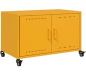 Mueble tv acero laminado en frío amarillo mostaza 68x39x43,5 cm