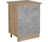 Vicco mueble bajo de cocina r-line, hormigón, 60 cm , et roble