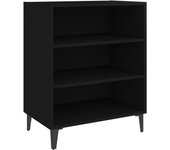 Aparador | aparador de comedor | armario de cocina de madera contrachapada negro 57x35x70 cm cfw20453