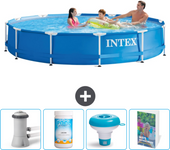 Paquete de piscina - intex - alrededor - 366x366x76 cm + accesorios cb120
