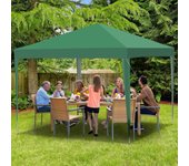 Carpa plegable para fiestas, cenador de jardín, 3 x 3 m, color verde, para exteriores, jardín y camping.