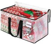 Bolsa para móvil con asa, bolsa de almacenamiento con doble cremallera, negro transparente, tamaño extra grande 68,6*29*48cm