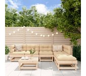 Juego de muebles de jardín 7 piezas | conjunto de comedor | conjunto de descanso madera maciza de pino cfw241185