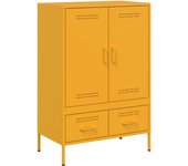 Aparador | aparador de comedor | armario de cocina de acero laminado en frío amarillo 68x39x101,5 cm cfw75574