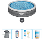 Paquete de piscina - bestway - alrededor - 366x366x76 cm + accesorios cb49