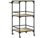 Carrito de cocina，estantería de cocina, carrito de servir madera ingeniería roble sonoma 60,5x50x105 cm cfw68055