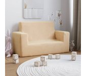Sofá infantil 2 plazas crema suave felpa