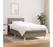 Somier de láminas con colchón taupe 90x200 cm tela