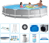 Paquete de piscina - intex - alrededor - 366x366x76 cm + accesorios a1969