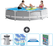 Paquete de piscina - intex - alrededor - 305x305x76 cm + accesorios cb119