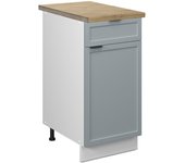 Vicco mueble bajo de cocina fame-line, azul claro-gris, 40 cm , et roble