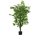 Árbol de ficus artificial grande, 135 cm, planta de plástico con maceta, decoración realista