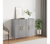 Aparador | aparador de comedor | armario de cocina de madera de ingeniería gris sonoma 90x34x80 cm cfw41768