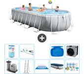 Paquete de piscina - intex - oval - 610x305x122 cm + accesorios a2627