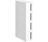 Cajonera estrecha con 4 cajones, deslizable con ruedas extraíbles, ahorro de espacio para baño, 45x17x84 cm, blanco y gris