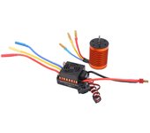 Juego de motor sin escobillas f540 4370kv 4p con esc impermeable de 60 a naranja para coche rc 1/10