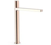 Tres 21180302op project-tres grifo monomando xxl para lavabo oro rosa 24k