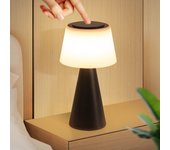Nettlife lámpara de mesa con batería, lámpara de noche led inalámbrica de 3600 mha, lámpara táctil regulable con batería negra recargable por usb