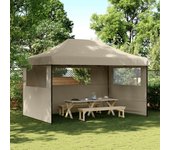 Carpa para fiestas retráctil plegable 3 paredes laterales color topo